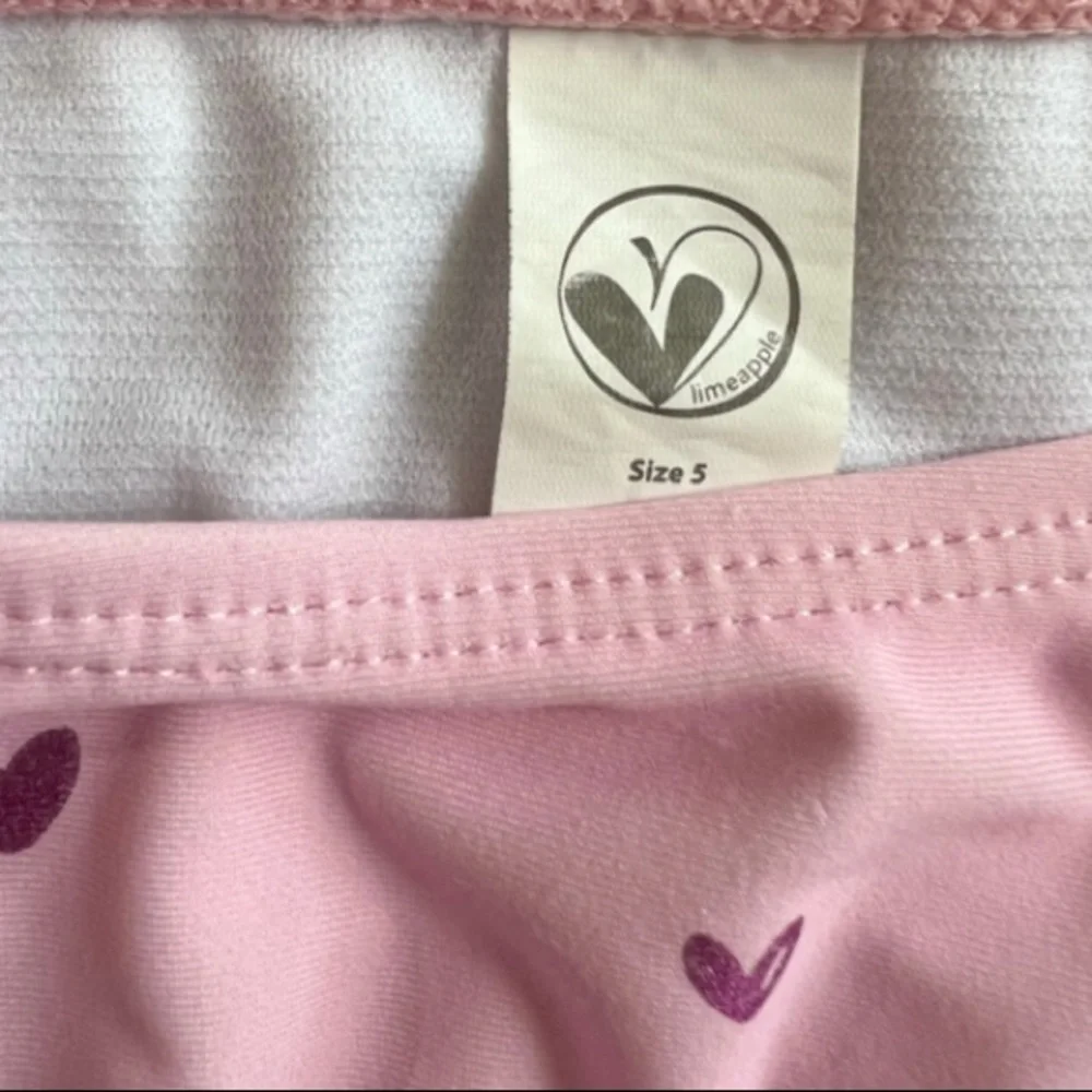 Adorable Pink Foil Hearts Bikini 5T - Picture 4 of 5